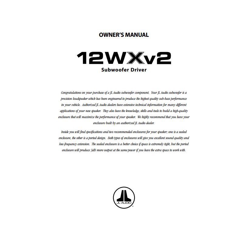 捷力12WX产品说明书