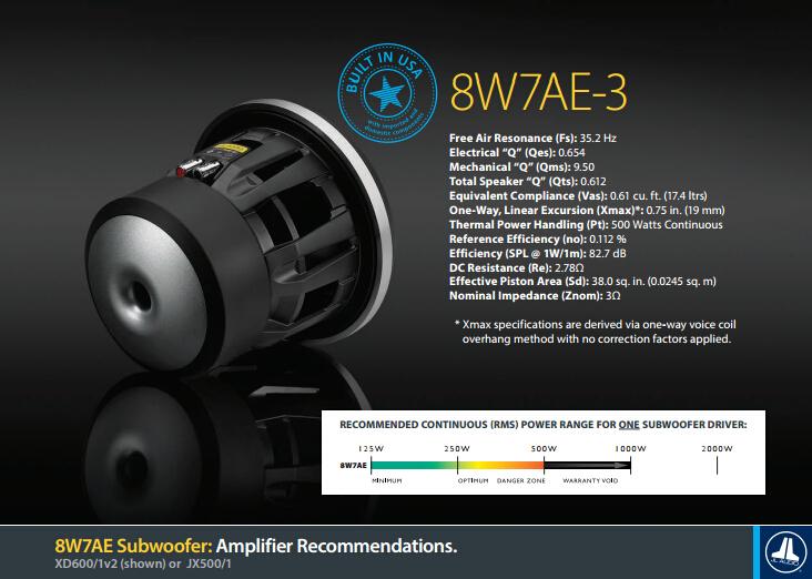 8W7AE-3低音功率说明